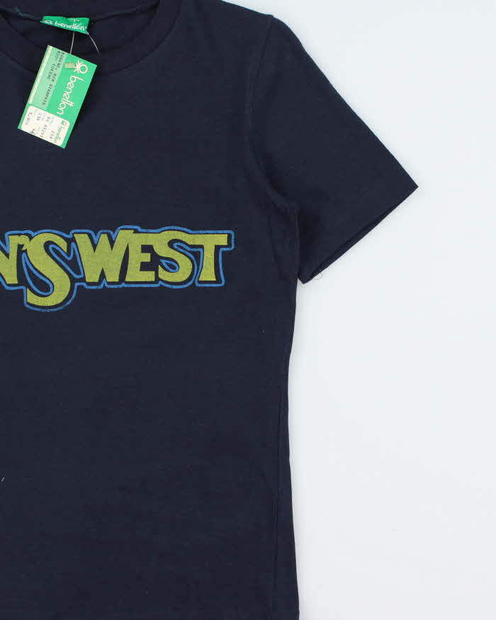 DSWT 1980s Benetton Jean's West Crewneck Baby Tee - M