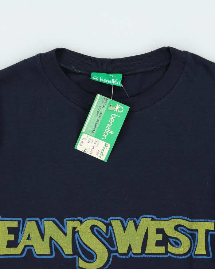 DSWT 1980s Benetton Jean's West Crewneck Baby Tee - M
