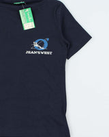 DSWT 1980s Benetton Jean's West Slash Neck Baby Tee - S