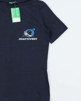 DSWT 1980s Benetton Jean's West Slash Neck Baby Tee - M