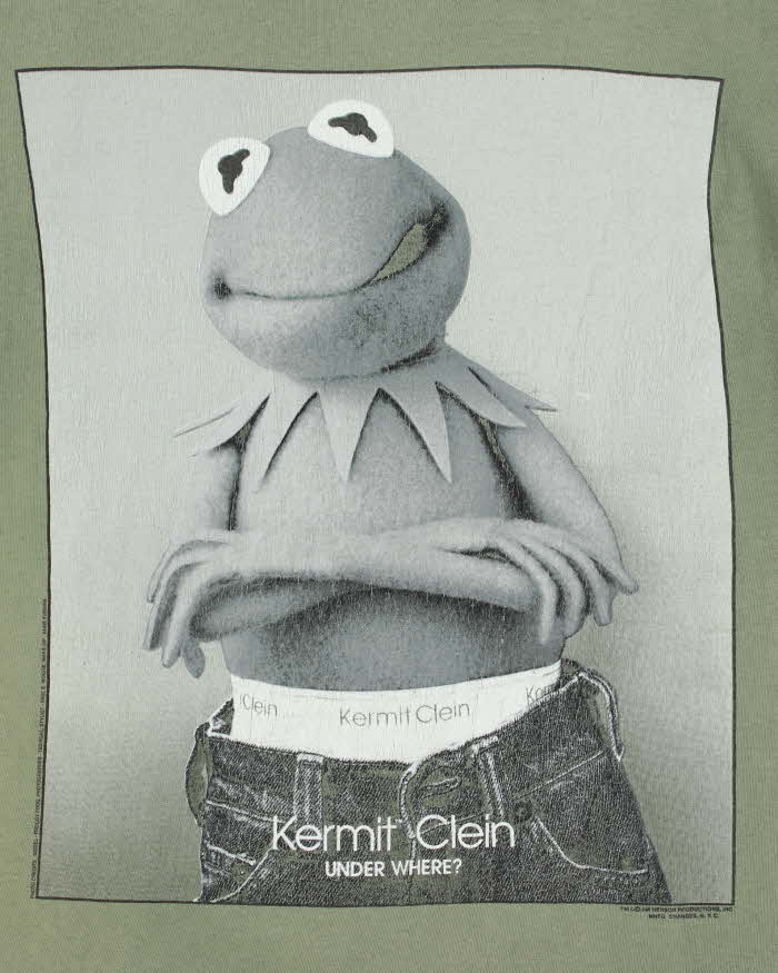 Vintage 1990s Jim Henson The Muppets 'Kermit Clein' Single Stitch Crewneck T-Shirt - L