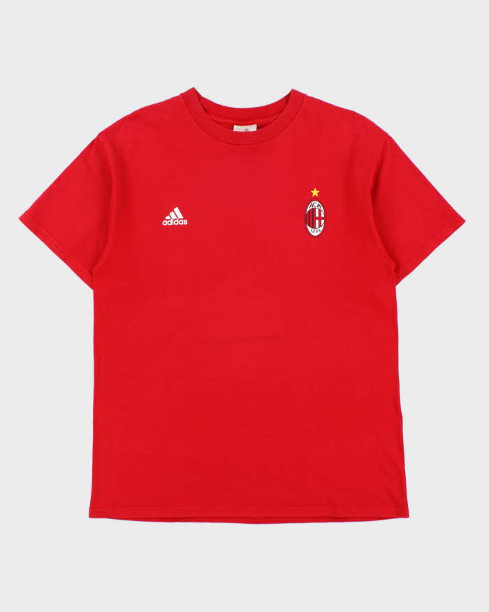 Vintage Y2K 00s Adidas AC Milan FC #10 Heavyweight Crewneck Football T-Shirt - M