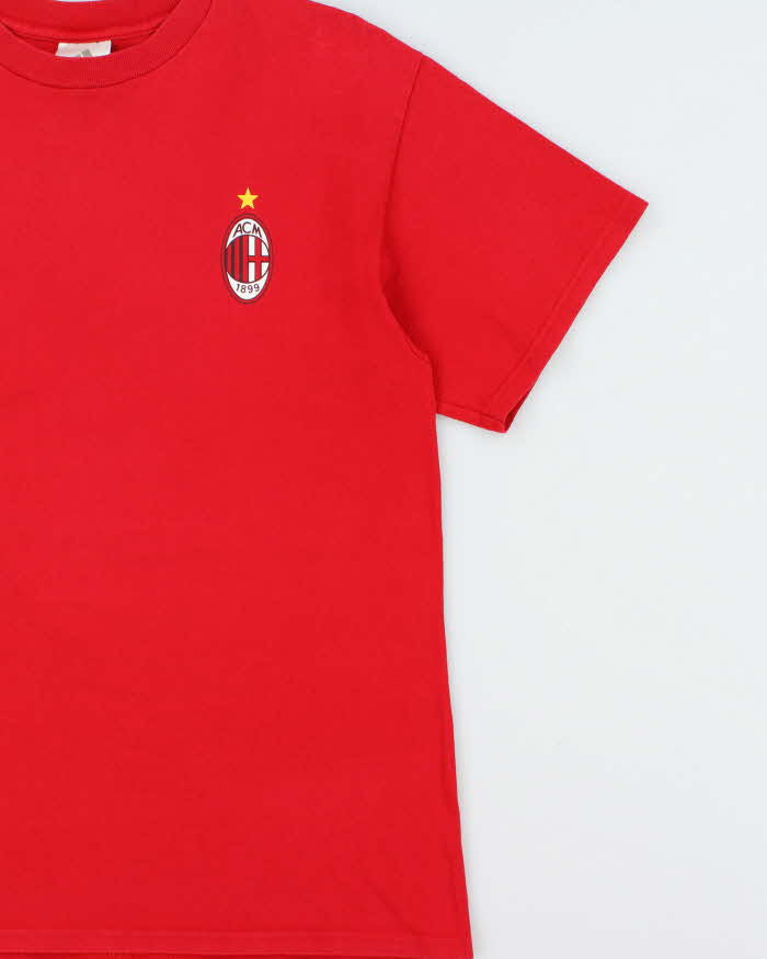 Vintage Y2K 00s Adidas AC Milan FC #10 Heavyweight Crewneck Football T-Shirt - M