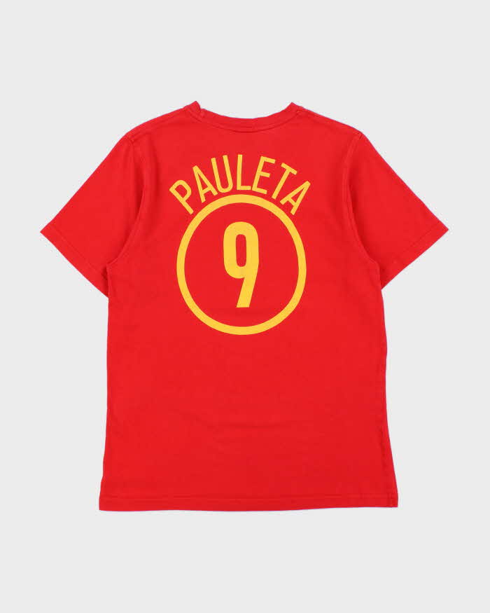 Vintage 2002 Y2K Nike Portugal Futebol #9 Pauleta Heavyweight Crewneck T-Shirt - S