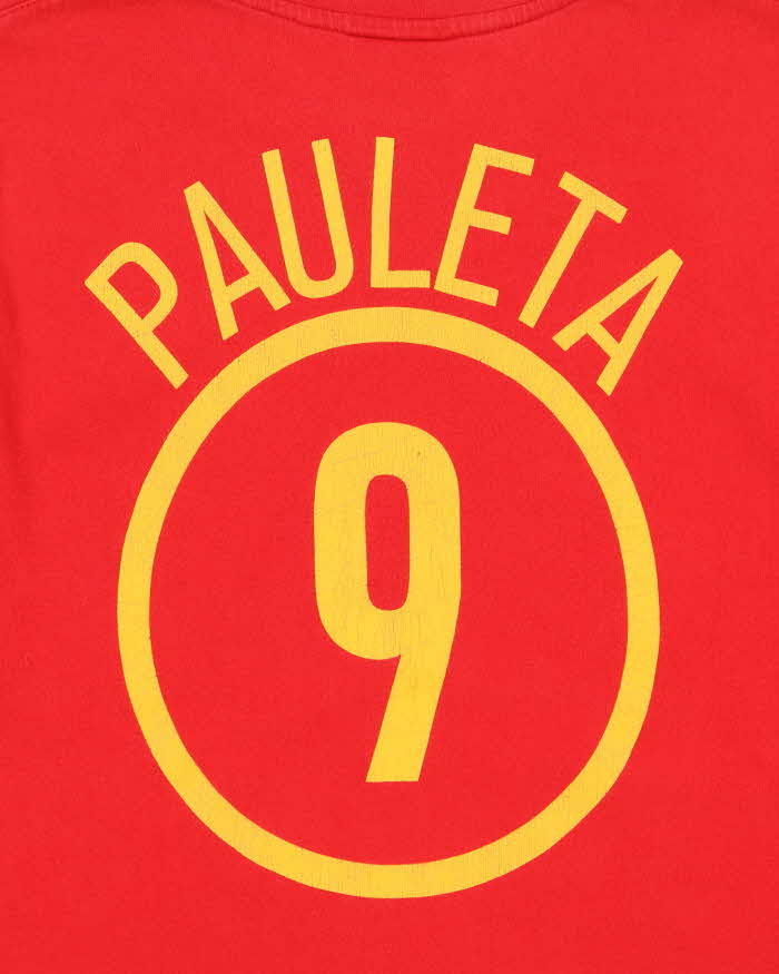 Vintage 2002 Y2K Nike Portugal Futebol #9 Pauleta Heavyweight Crewneck T-Shirt - S