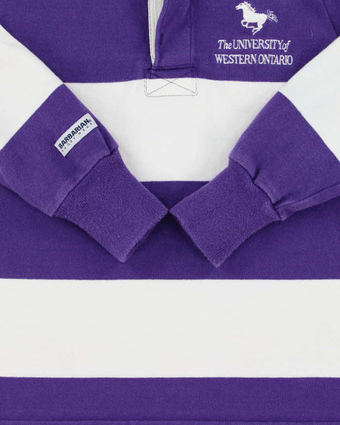 Vintage Y2K 00s Barbarian University Of Western Ontario Women's Long Sleeve Rugby Shirt - S