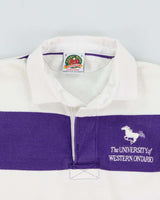 Vintage Y2K 00s Barbarian University Of Western Ontario Women's Long Sleeve Rugby Shirt - S