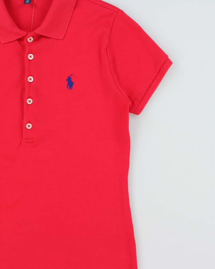 Vintage Y2K 00s Ralph Lauren Women's Exposed Hem Short Sleeve Polo Shirt - S