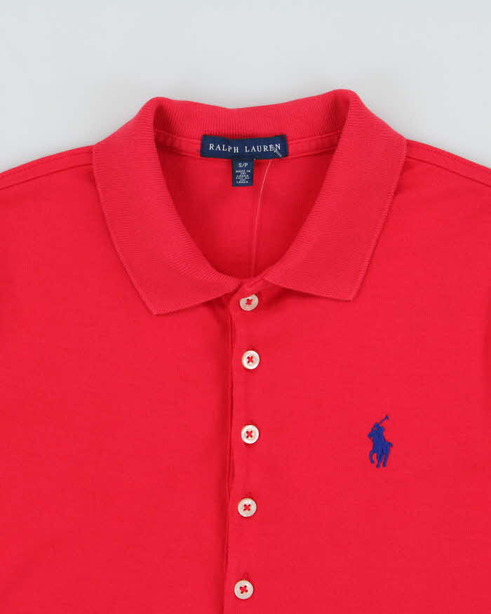 Vintage Y2K 00s Ralph Lauren Women's Exposed Hem Short Sleeve Polo Shirt - S