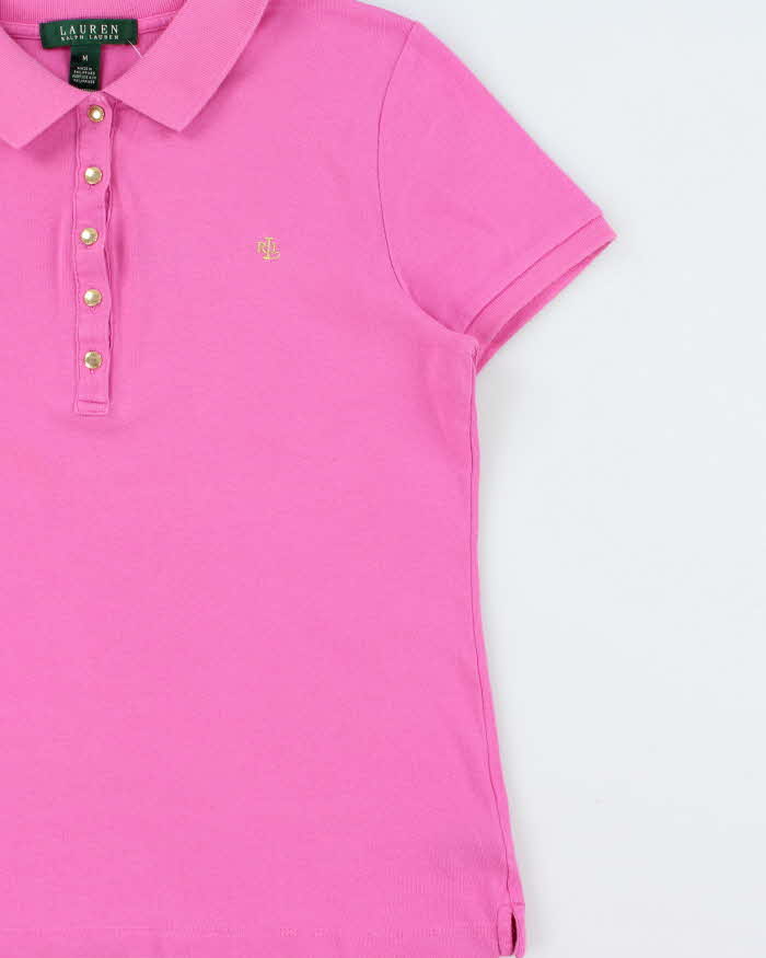 Vintage Y2K 00s Lauren Ralph Lauren Women's Hot Pink Short Sleeve Polo Shirt - M