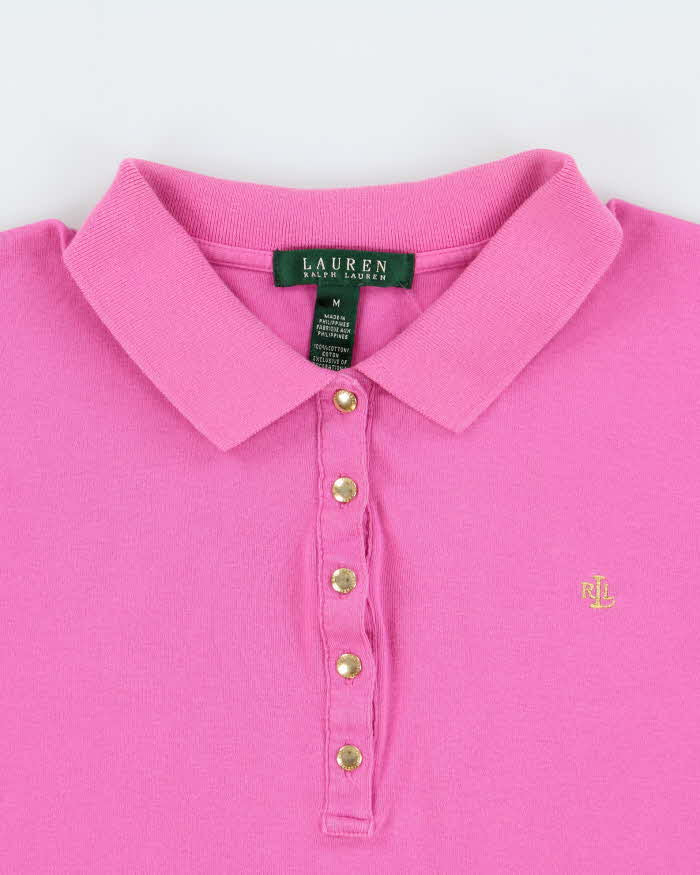 Vintage Y2K 00s Lauren Ralph Lauren Women's Hot Pink Short Sleeve