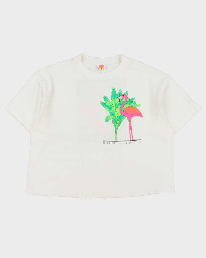 Vintage Sun Lover 1990 Heavyweight Made In USA Single Stitch Cropped Crewneck T-Shirt - L