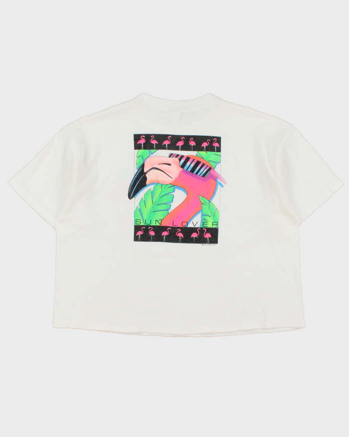 Vintage Sun Lover 1990 Heavyweight Made In USA Single Stitch Cropped Crewneck T-Shirt - L