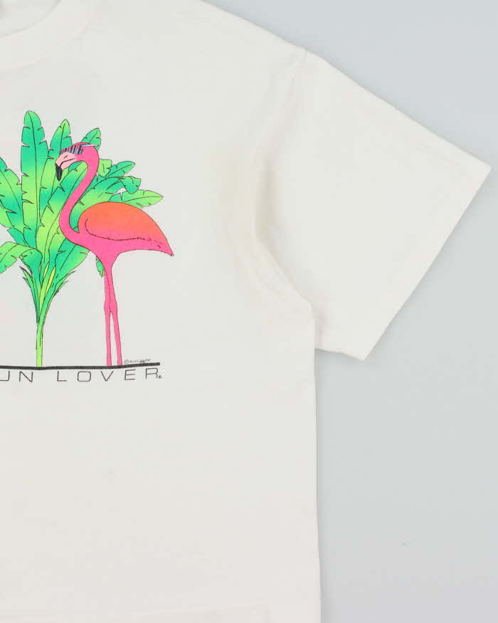 Vintage Sun Lover 1990 Heavyweight Made In USA Single Stitch Cropped Crewneck T-Shirt - L