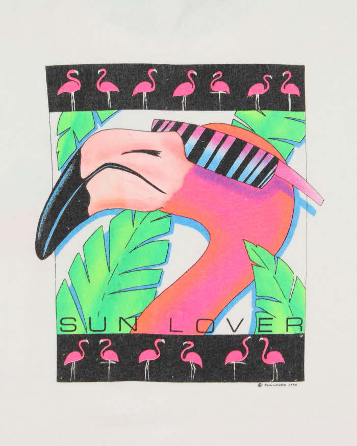 Vintage Sun Lover 1990 Heavyweight Made In USA Single Stitch Cropped Crewneck T-Shirt - L