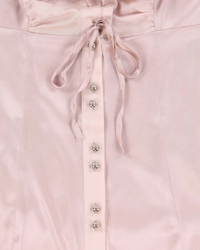 Vintage Y2k 2000s Marciano Silk High Neck Blouse - XS