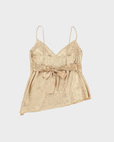 Vintage Y2k 2000s Do &amp; Be Asymmetric Hem Beaded Top - M