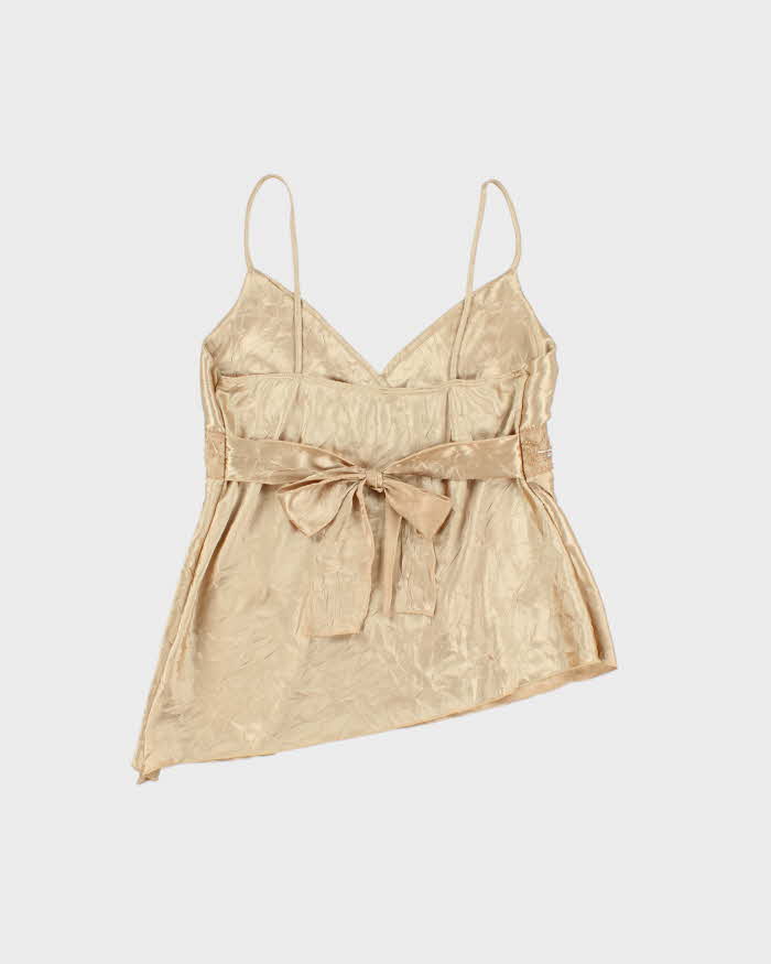 Vintage Y2k 2000s Do & Be Asymmetric Hem Beaded Top - M