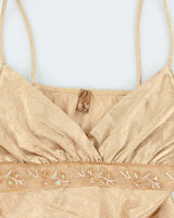 Vintage Y2k 2000s Do &amp; Be Asymmetric Hem Beaded Top - M