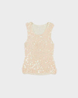 Vintage Y2k 2000s Iridescent Flower Sequin Crochet Top - S