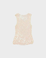 Vintage Y2k 2000s Iridescent Flower Sequin Crochet Top - S