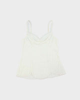 Vintage Y2k 2000s Arianne Embroidered Polka Dot Mesh Cami Top - M