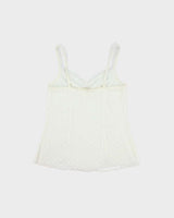 Vintage Y2k 2000s Arianne Embroidered Polka Dot Mesh Cami Top - M