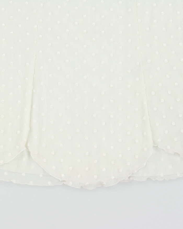 Vintage Y2k 2000s Arianne Embroidered Polka Dot Mesh Cami Top - M