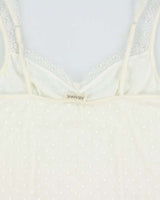 Vintage Y2k 2000s Arianne Embroidered Polka Dot Mesh Cami Top - M
