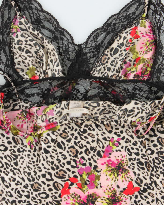 Vintage Y2k 2000s Victoria's Secret Animal Print Satin Cami Top - S