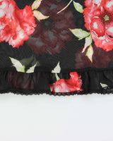 Vintage Y2k 2000s La Senza Floral Mesh Ruffle Hem Cami Top - S