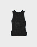 Vintage 1990s Beaded Crochet Boatneck Top - XS