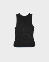 Vintage 1990s Beaded Crochet Boatneck Top - XS