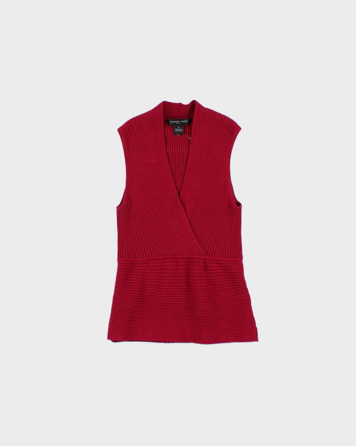 Vintage 2000s August Silk Ribbed Knit Silk Blend Top - M