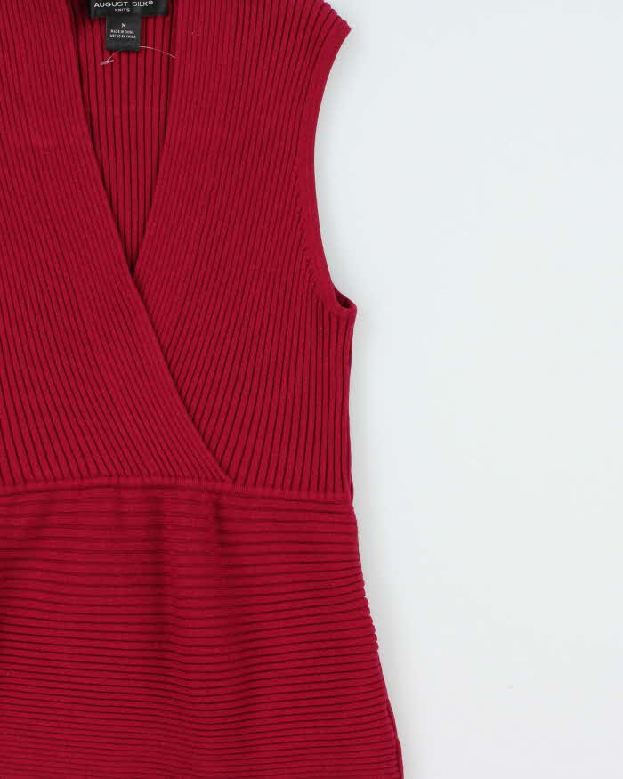 Vintage 2000s August Silk Ribbed Knit Silk Blend Top - M