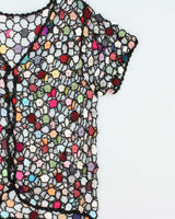 Vintage Y2k 2000s Crochet Multi-coloured Beaded Cardigan - M