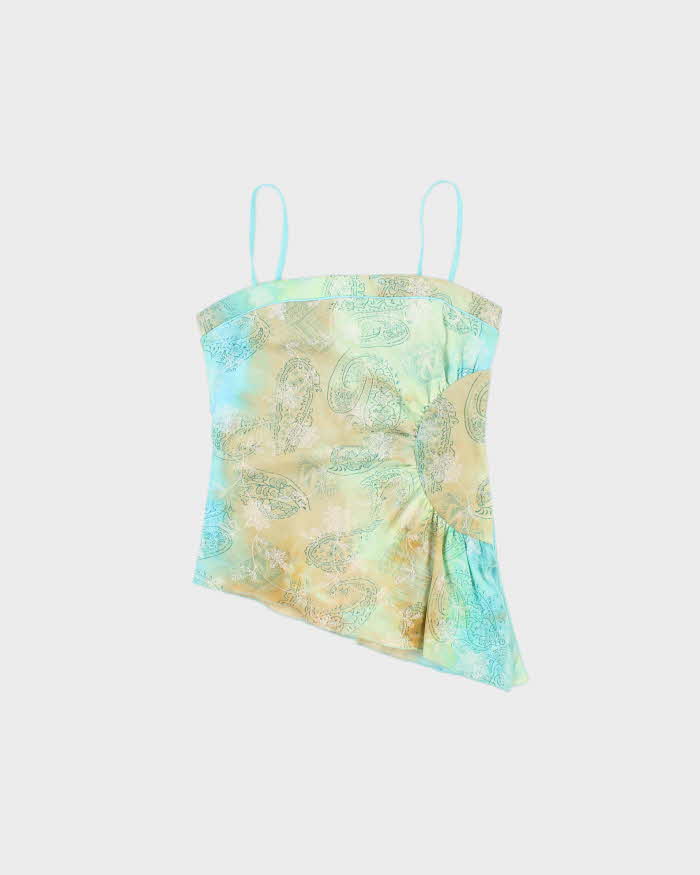 Vintage Y2k 2000s Le Chateau Paisley Pattern Asymmetric Hem Top - S