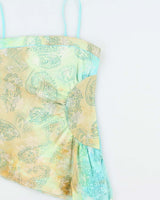Vintage Y2k 2000s Le Chateau Paisley Pattern Asymmetric Hem Top - S