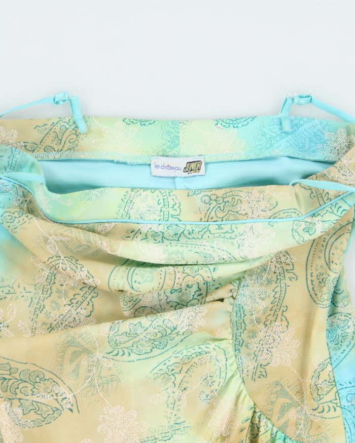 Vintage Y2k 2000s Le Chateau Paisley Pattern Asymmetric Hem Top - S