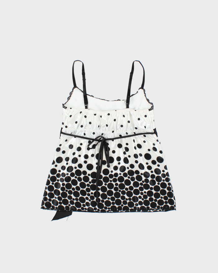 Vintage Y2k 2000s Heart Soul Spotty Polka Dot Satin Cami Top - S