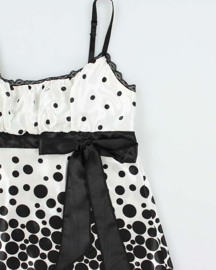 Vintage Y2k 2000s Heart Soul Spotty Polka Dot Satin Cami Top - S