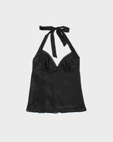 Vintage 2000s La Senza Satin Beaded Halter Neck Top - S