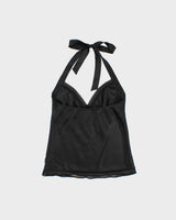 Vintage 2000s La Senza Satin Beaded Halter Neck Top - S
