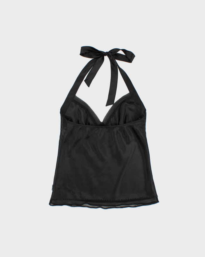 Vintage 2000s La Senza Satin Beaded Halter Neck Top - S