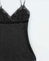 Vintage Y2k 2000s Esprit Satin &amp; Velvet Cami Top - M
