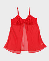 Vintage 1990s Versailles Mesh Tie Front Top - L