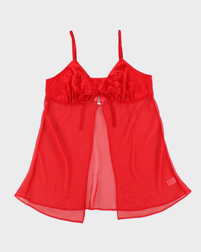 Vintage 1990s Versailles Mesh Tie Front Top - L