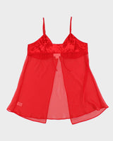 Vintage 1990s Versailles Mesh Tie Front Top - L