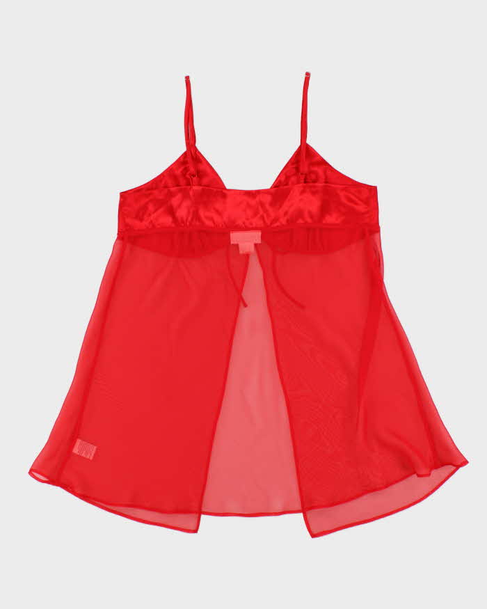 Vintage 1990s Versailles Mesh Tie Front Top - L