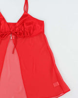 Vintage 1990s Versailles Mesh Tie Front Top - L